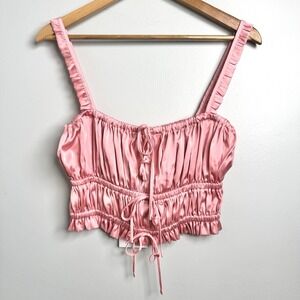 WAYF Women's‎ M Light Muted Pink Cropped Smock Top NEW